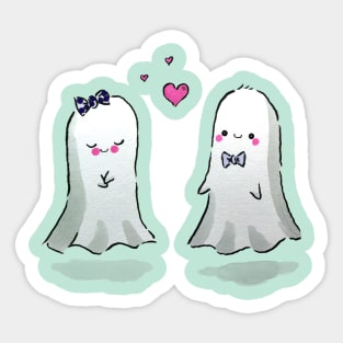 Cute Ghost Couple Fall in Love Sticker